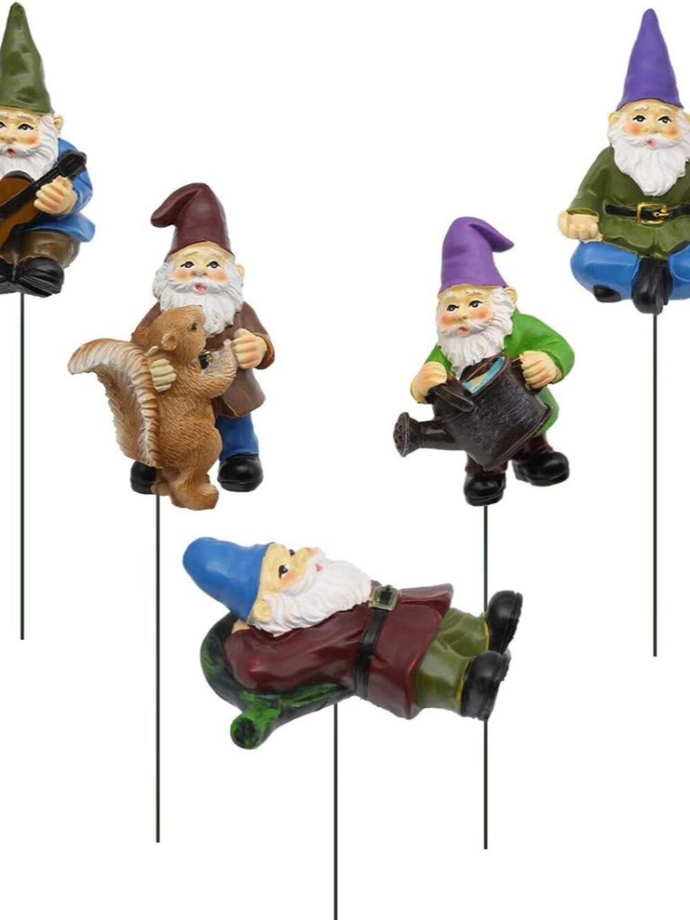 Garden Miniature Gnomes Set of 5PCS,Happy Life Gift for Outdoor Fairy Garden Yar
